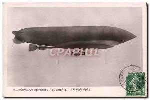 Old Postcard Aviation Zeppelin Airship Le Liberte August 27, 1909