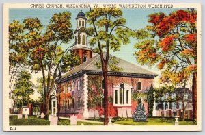 1947 Christ Church Alexandria Virginia VA Washington Worshipped Posted Postcard