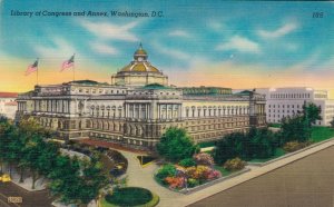 USA Washington D.C Library of Congress and Annex Vintage Postcard 07.39