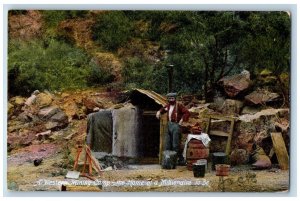 A Western Mining Camp Postcard The Home Of Millionaire To Be c1910's Antique