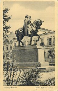 Postcard Hungary szekesfehervar szent jstvan szobra statue monument horse ride