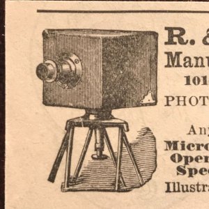 1880's Victorian Print Ad Camera R. & J. Beck / 2V1-93a