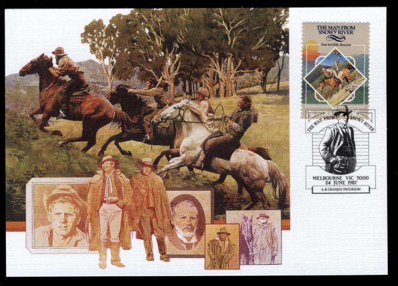 Australia 1034a-e, The Man from Snowy River, Postcard Set/5