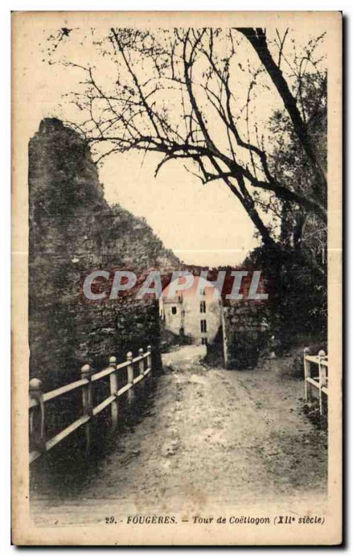 Old Postcard Fougeres Tower Coetlogon (XII Century)