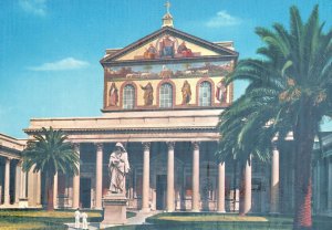 Postcard Papal Basilica of Saint Paul Historical Church Roma Rome, Italy