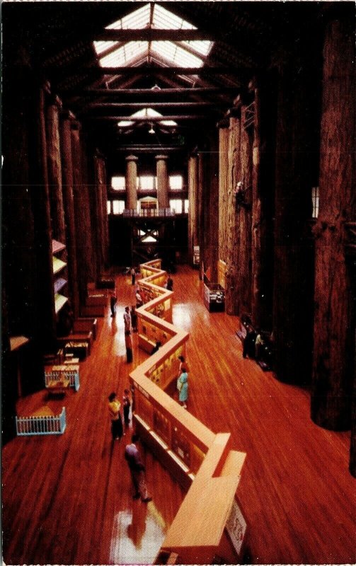 Forestry Building Interior Portland Oregon Gallery Trees City Atkenson Postcard 