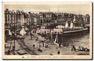 Dieppe - The Maritime Station - Departure of the Rapid for Paris - Postcard O...