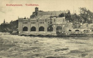 PC CPA SWEDEN, TROLLHATTAN, KRAFTSTATIONEN, Vintage Postcard (b25530)