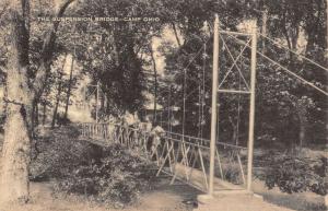 Utica Ohio Camp Suspension Bridge Antique Postcard K33826 