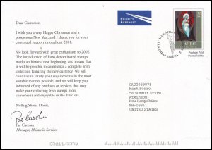 Ireland Postal card - Christmas 2001, unused