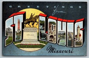 Large Letter  Greetings From St. Louis  Missouri   Postcard