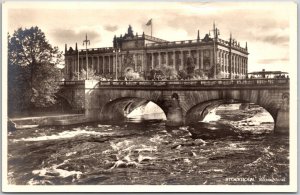 Stockholm Riksdagshuset Rral Sweden Government Office Photo RPPC Postcard