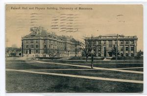Folwell Hall Physics Building University of Minnesota Minneapolis 1910 postcard