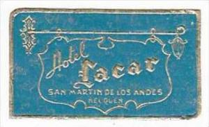 ARGENTINA NEUQUEN HOTEL LACAR VINTAGE LUGGAGE LABEL