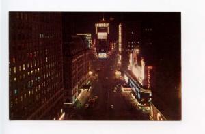 hNew York City NY Street View Time Square Old Cars Vintage Store Fronts Postcard