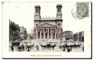 Paris Old Postcard Church of Saint Vincent de Paul