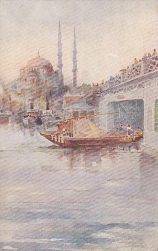 Turkey Constantinople Jeni-Djami and Galata Bridge