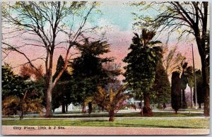 City Plaza 10th And J Streets Park View Recreational Area Postcard