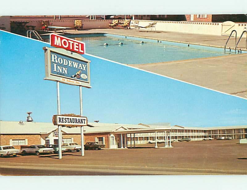 Unused Pre-1980 OLD CARS & RODEWAY INN RESTAURANT & MOTEL Deming NM s2781