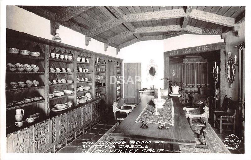 A75/ Death Valley California Ca Postcard Real Photo RPPC Scotty's Castle c40s