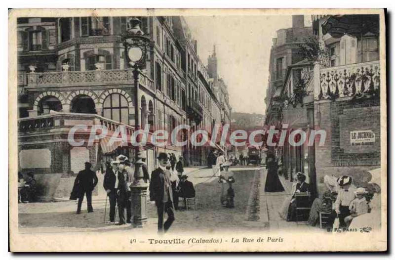 Old Postcard Trouville Calvados Paris Street