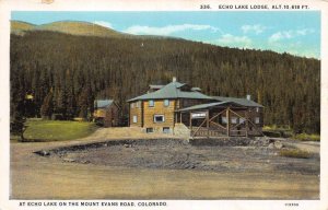 Echo Lake Colorado Echo Lake Lodge Mount Evans Vintage Postcard AA65472