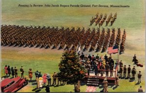 Fort Devens Massachusetts MA Soldiers Parade Ground Postcard