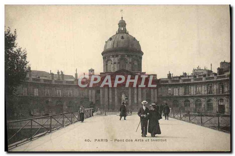 Old Postcard Paris Pont Des Arts Et Institute