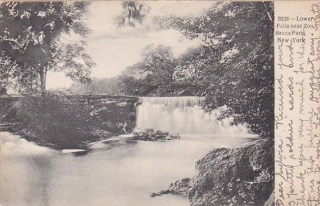 New York City Bronx Park Lower Falls Near Zoo 1907