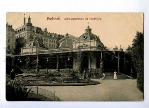 191867 GERMANY KARLSBAD Cafe Restaurant Park Vintage postcard