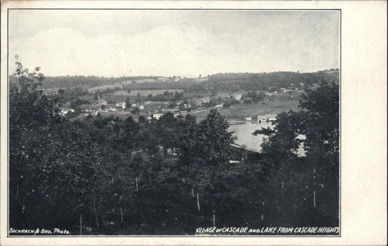 Cascade Montana MT Village and Lake c1910 Vintage Postcard