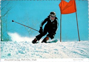 Park City, UT Utah  DOWNHILL RACING SKI TOURNAMENT  Skier~Skiing  4X6 Postcard