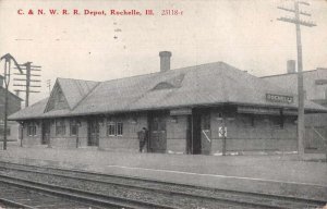 Rochelle Illinois Train Station Vintage Postcard AA43046