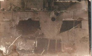 RPPC German Navy Destroyer Shelled Destroyed Ship WWI Postcard