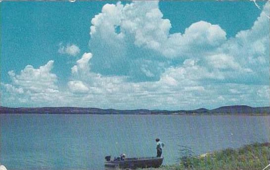 Texas Buchanan Dam Beautiful Scenic View Of Buchanana Lake 1959