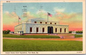 United States Gold Depository, Fort Knox Kentucky - Linen Curt Teich