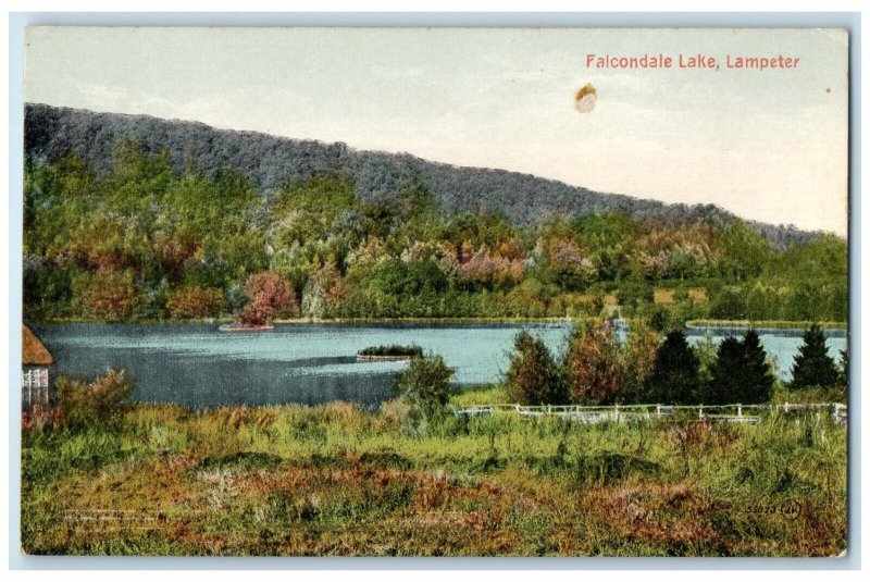 1928 Falcondale Lake Lampeter Ceredigion Wales Unposted Vintage Postcard