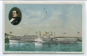 Steamer Washington Irving Hudson River Day Line New York Phostint postcard