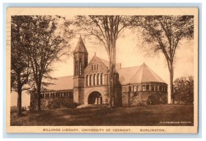 1920 Billings Library University of Vermont Burlington VT Posted Postcard