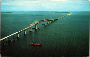 Sunshine Skyway Bridge 15 Miles Pinellas Manatee Sarasota Counties FL Postcard 