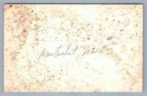 NANTUCKET MA LIGHTHOUSE ANTIQUE REAL PHOTO POSTCARD RPPC