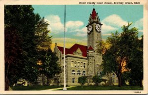 Vtg Wood County Court House Building Bowling Green Ohio OH Postcard