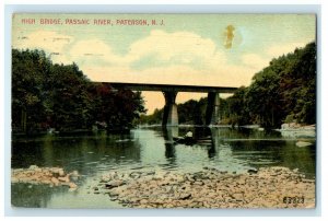 1912 High Bridge Passaic River Paterson New Jersey NJ Antique Postcard 