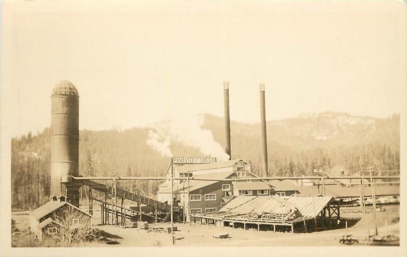 1930s RPPC Postcard Panhandle Lumber Co. Spirit Lake ID Kootenai County unposted 