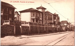 Spain La Coruna Avenida de la Habana Vintage Postcard 02.97 