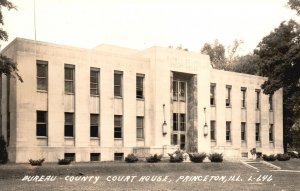 Vintage Postcard Bureau County Court House Princeton Illinois RPPC Photo