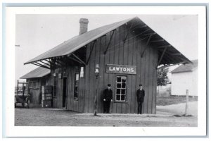 c1950's Depot Station Lawtons Erie County New York NY RPPC Photo Postcard 