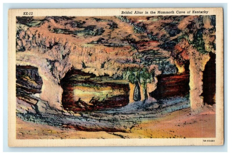 c1940's View Of Bridal Altar Mammoth Cave Of Kentucky KY Vintage Postcard 