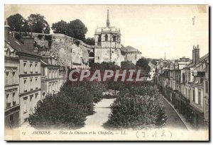 Postcard Old Amboise Castle Square and Chapel