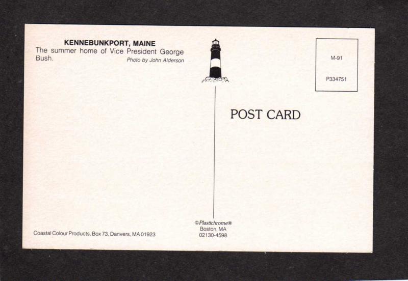 ME President Vice President George H W Bush House Kennebunkport Maine Postcard